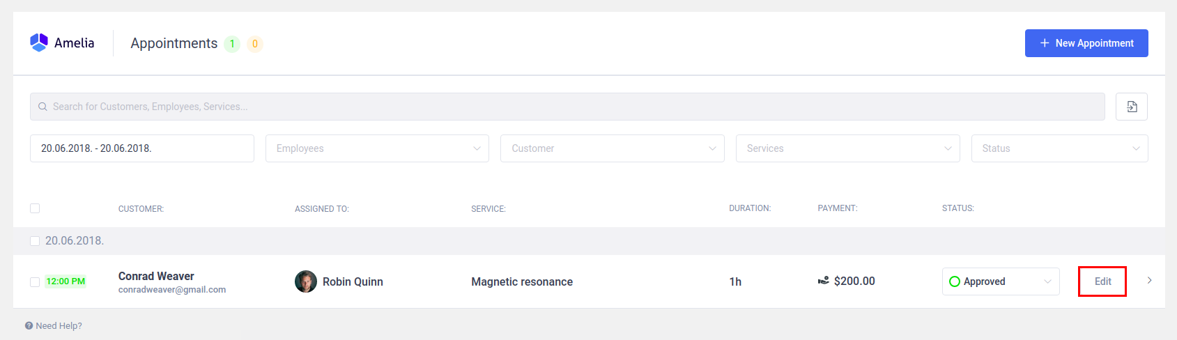 Amelia WordPress - Editing Existing Appointment Amelia WordPress - Editing Existing Appointment