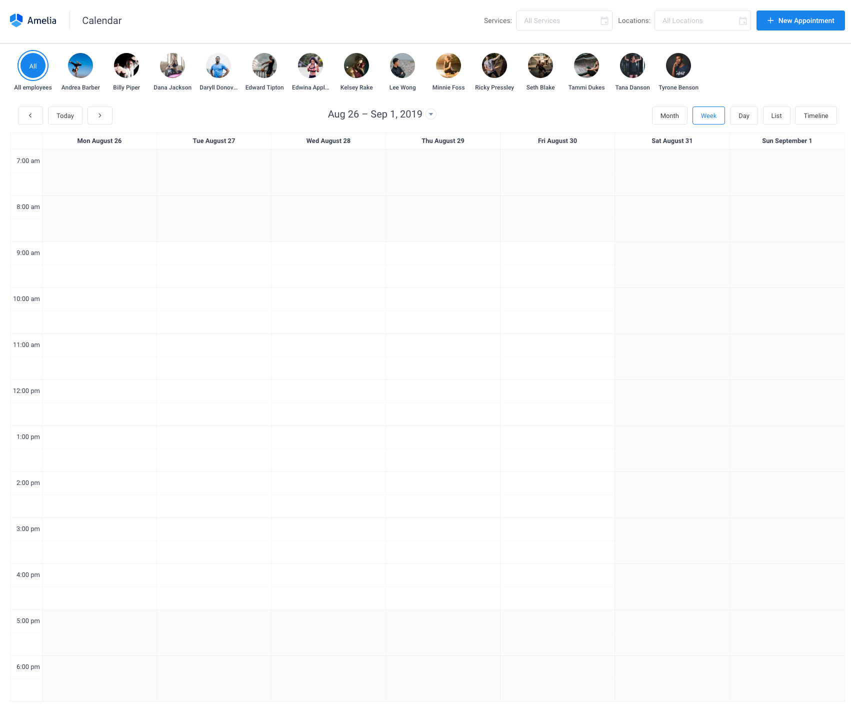 Day Calendar Amelia WordPress booking plugin Day Calendar Amelia WordPress booking plugin