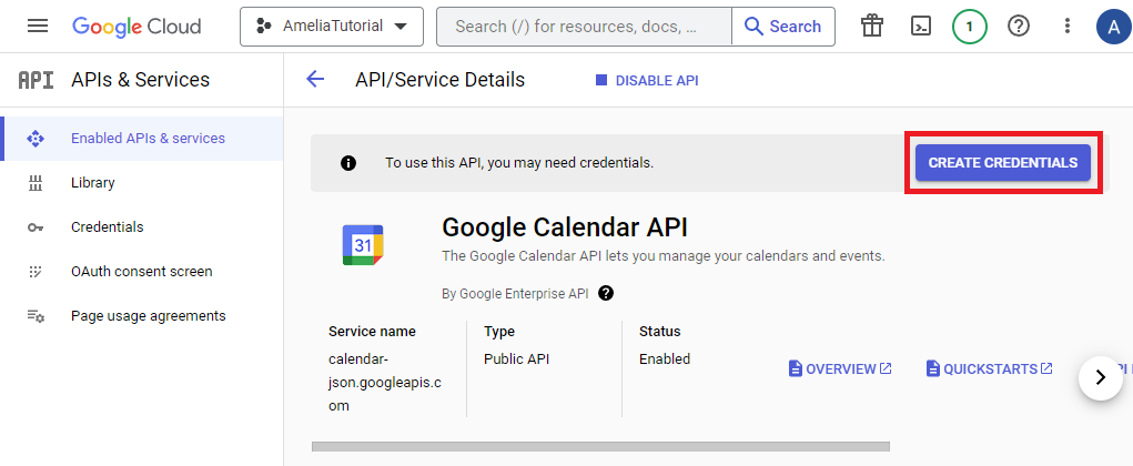 GCalCreateCredentials GCalCreateCredentials