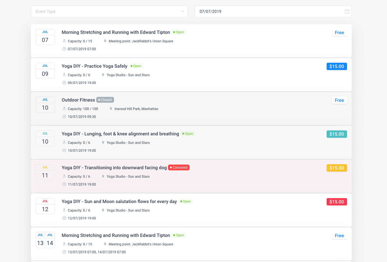 Event List Amelia Booking WordPress plugin Event List Amelia Booking WordPress plugin