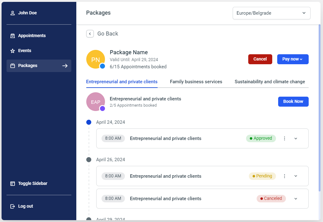 package-appointments package-appointments