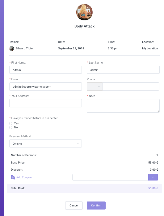 Booking form with custom fields Amelia WordPress Booking plugin Booking form with custom fields Amelia WordPress Booking plugin
