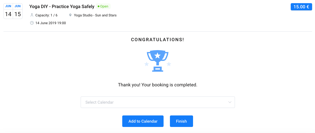 Booking Finish Amelia WordPress Booking plugin Booking Finish Amelia WordPress Booking plugin