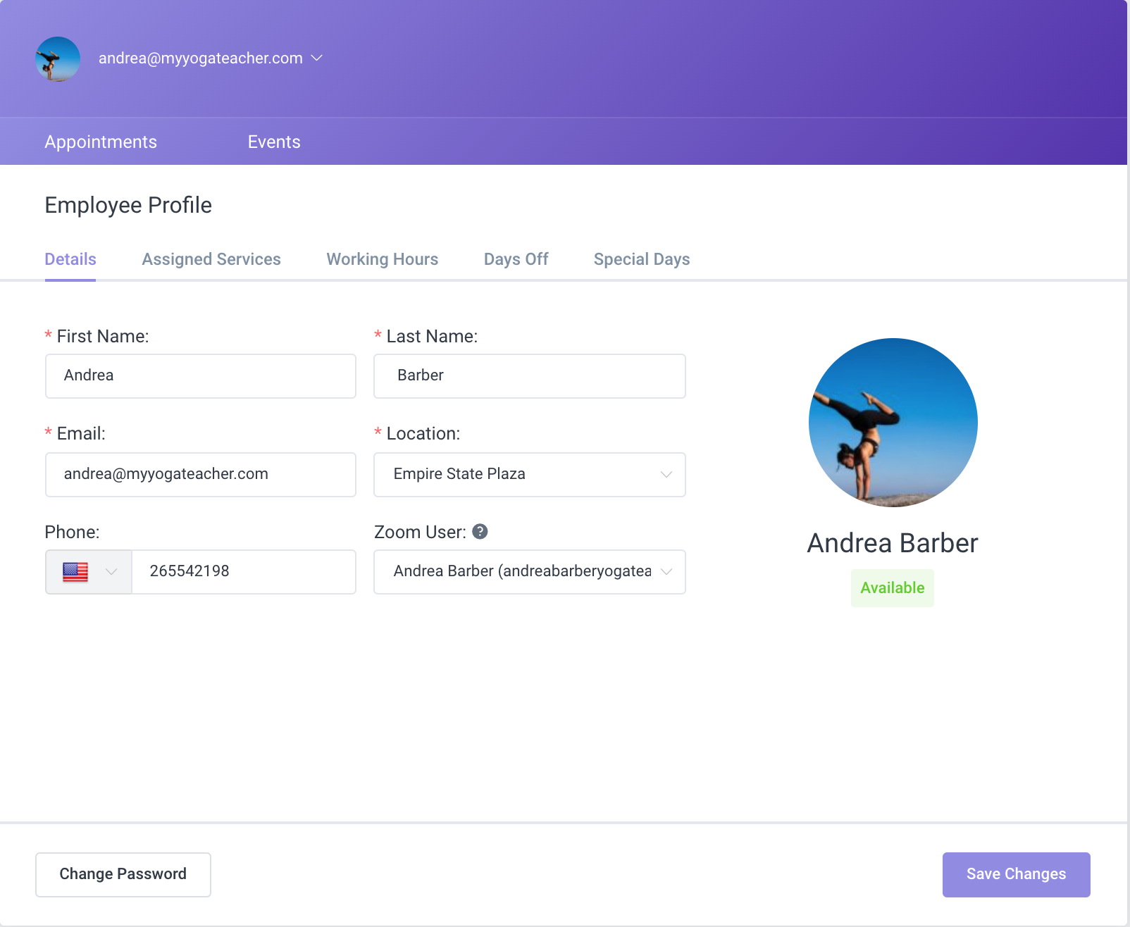 Employee Details Front-end Employee panel Amelia Booking plugin Employee Details Front-end Employee panel Amelia Booking plugin