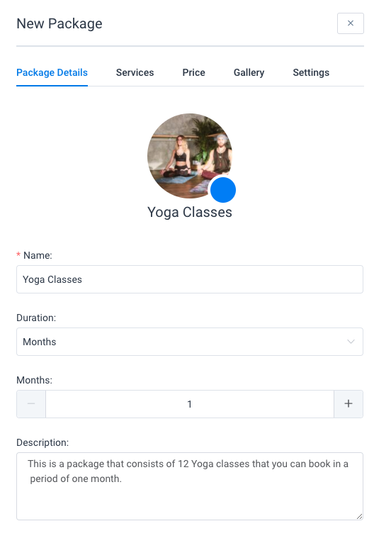 Package Details Amelia WordPress Booking plugin