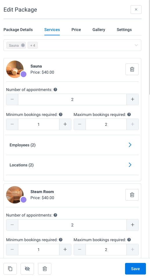 Package of Services Amelia WordPress Booking Plugin
