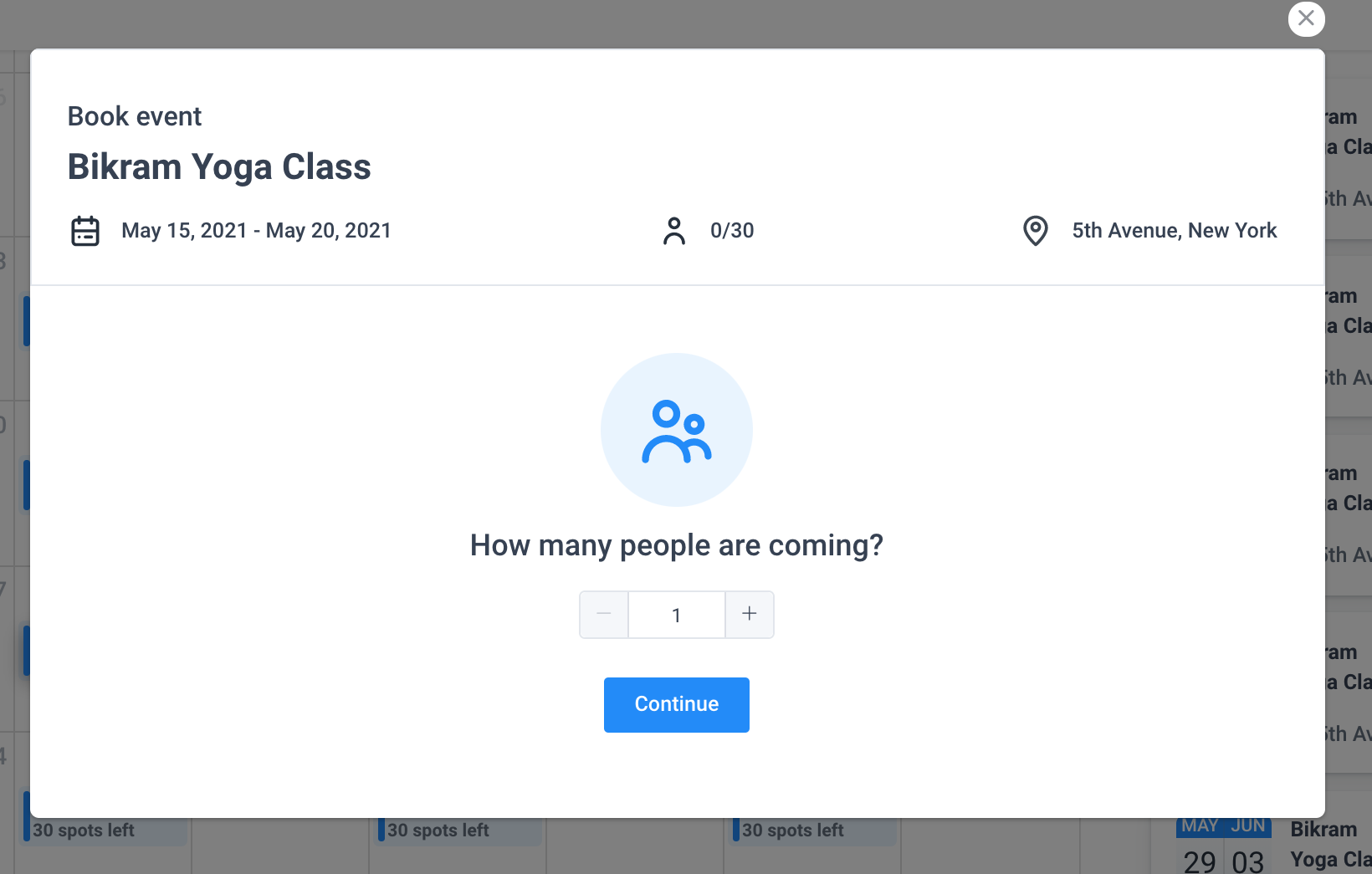 More Persons Event Booking Amelia WordPress Plugin Booking for more persons in the events calendar in Amelia booking plugin