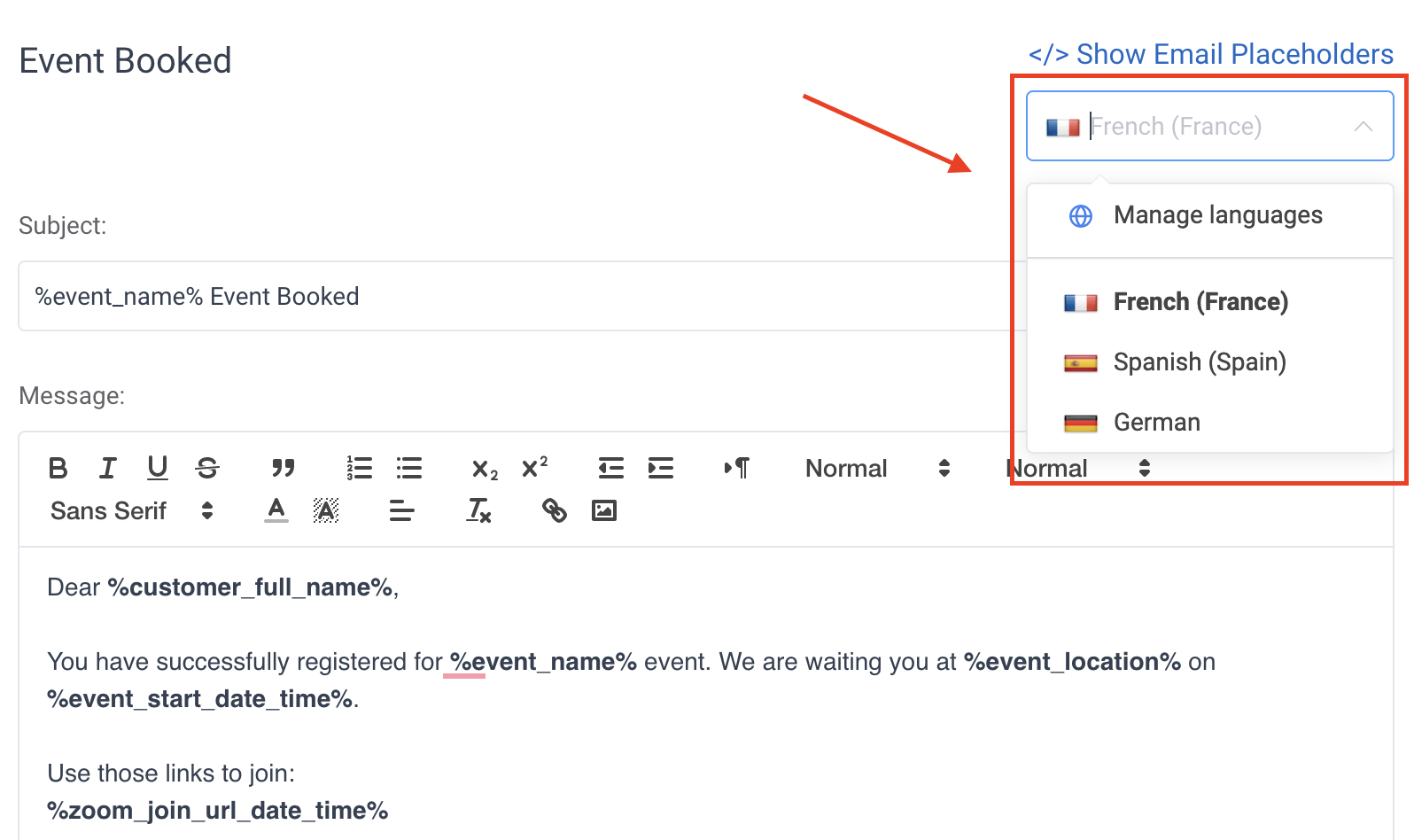 Event Notification Translation Amelia Booking Plugin Event Notification Translation Amelia Booking Plugin