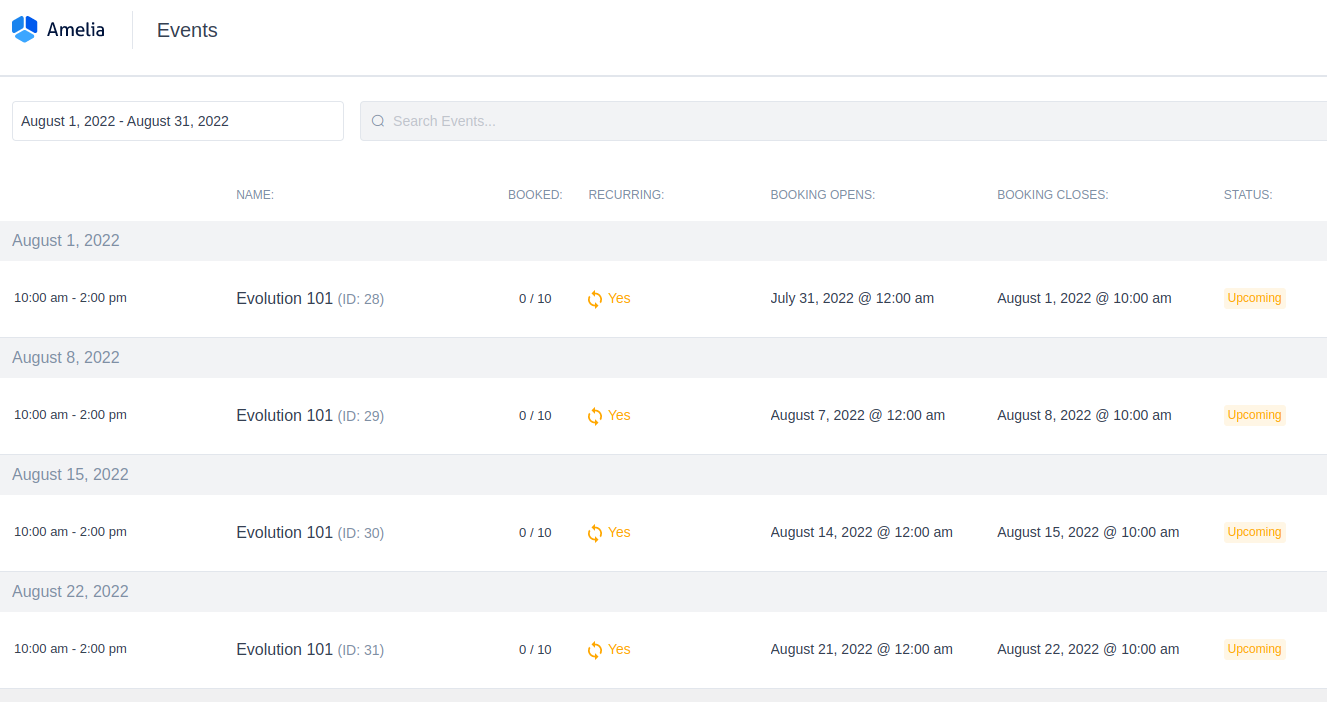 list-of-recurring-events list-of-recurring-events