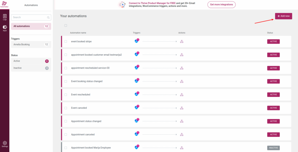 Add new automation on Thrive Automation Add new automation on Thrive Automation