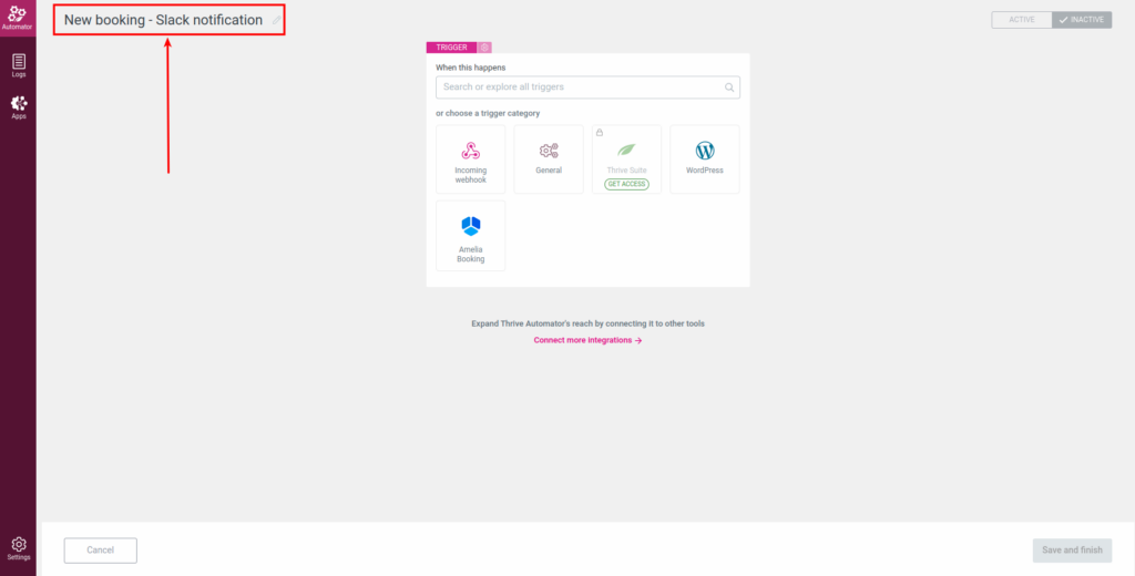 Name a Thrive automation Name a Thrive automation