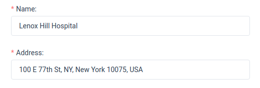 Amelia WordPress - Location Name and Address Amelia WordPress - Location Name and Address