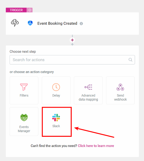 Choose Slack category Choose Slack category