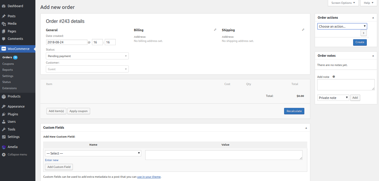 WooCommerce invoice Amelia Booking Plugin WooCommerce invoice Amelia Booking Plugin